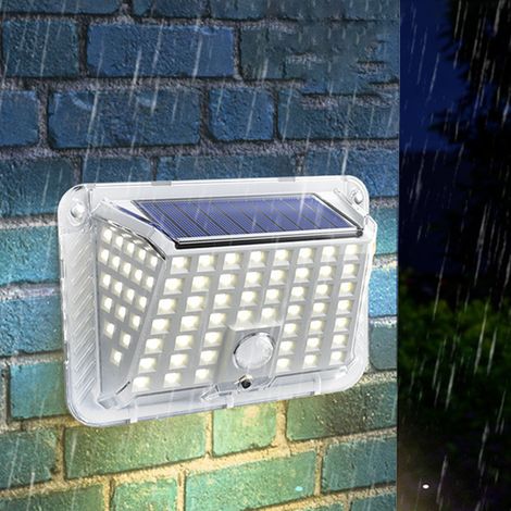 Lampes solaires extérieures 90 LED avec détecteur de mouvement, 3 niveaux d'intensité, étanches, transparentes (1/5)