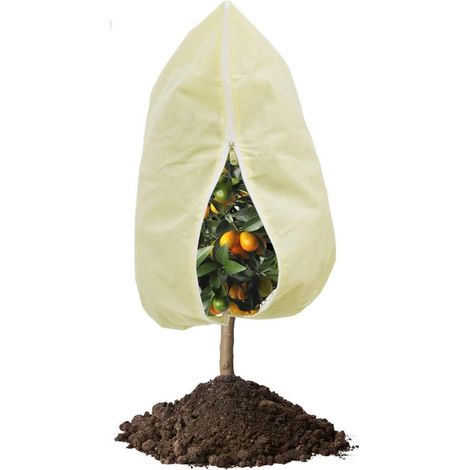 Housse de Protection pour plantes hivernale - Jumbo antigel - plant contre le gel - Protection UV - Fermeture éclair et cordon de serrage - 360 x 250 cm - Jaune (1/5)