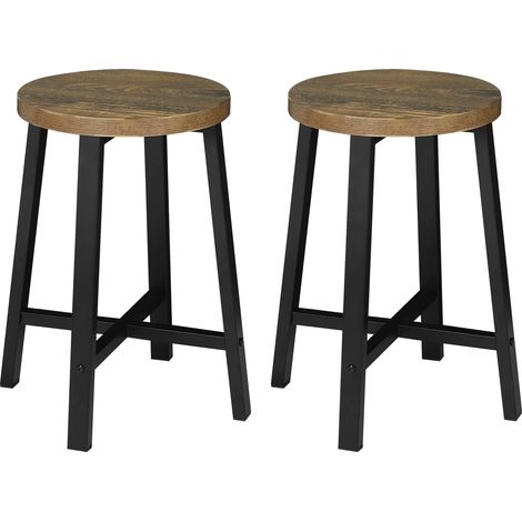 Taburetes de cocina vintage de madera инженерizada y metal, 2 piezas, 30,5 x 30,5 x 46 cm (1/5)
