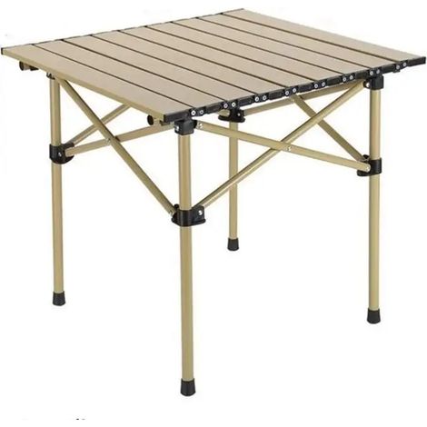 TrAdE Shop Traesio - Tavolo Pieghevole Da Esterno Portatile Da Campeggio Giardino Balcone Pic Nic Beige 632834 - (1/4)
