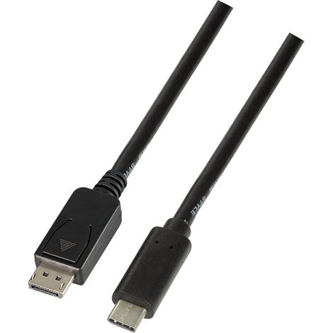 LogiLink UA0335 adaptador de cable de vídeo 1,8 m USB Tipo C DisplayPort Negro (1/3)