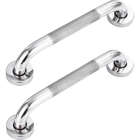Lot de 2 barres d'appui de salle de bain en acier inoxydable 304 avec poignée antidérapante,pour baignoire,toilettes , salle de bain , rampe d'escalier (1/4)