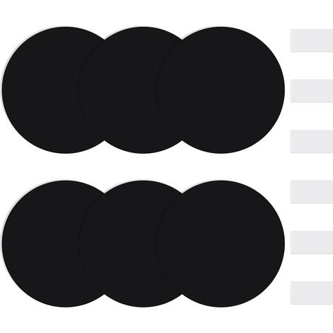 Lot de 6 cache-trous ronds en plastique PVC pour trous et rayures (noir, 63 mm) (1/5)
