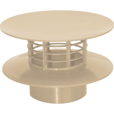 First Plast – Extracteur statique Ø100 – Étanchéité sable – Finition PVC – Pour évacuation des gaz – Installation facile sur conduit - 100-Sable