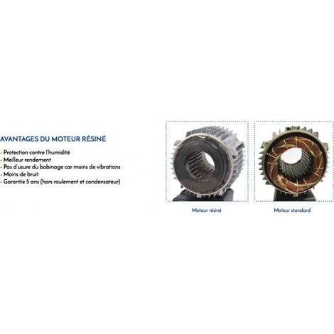 Vipool – Pompe de filtration piscine 14-18 M – Débit 14 m3/h – Monophasé 0,75 kW – Moteur résiné pour humidité – Compatible traitement au sel