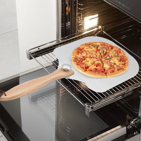 Pizza Biegemesser, Holzgriff Aluminium Pizzaschaufel, Pizza, Brot, Kuchen und Kuchenschaufel, 62,8 30cm