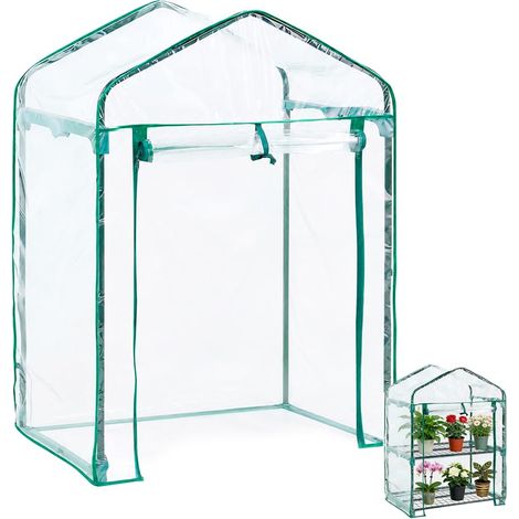 Housse de rechange pour mini serre, serre à 2 niveaux, serre en PVC (1/5)