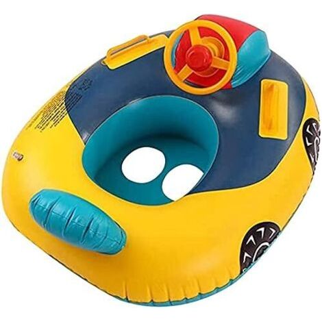 Galleggiante gonfiabile per bambini, sedile da nuoto, barca, simpatico galleggiante a forma di auto, seggiolino per neonati, salvagente (1/5)