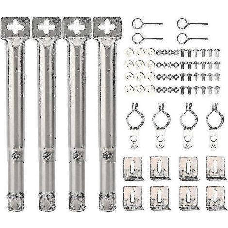 Lot de 4 tubes droits universels réglables en acier inoxydable pour barbecue à gaz. (1/5)