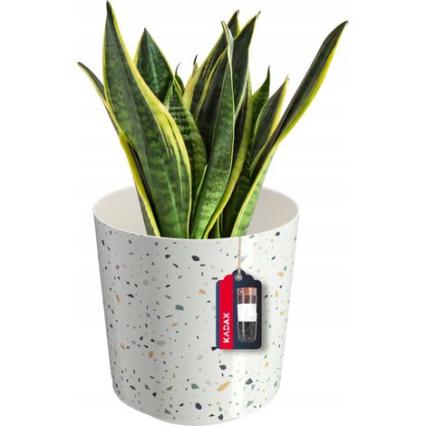 KADAX Blumentopf, Pflanzkübel aus Kunststoff, 19 cm, Terrazzo