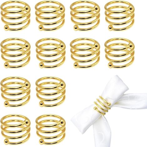 Satz von 12 spiralförmigen Serviettenringen für Hochzeiten – Elegante Tischdekoration (4,5 x 3,5 cm) (1/5)
