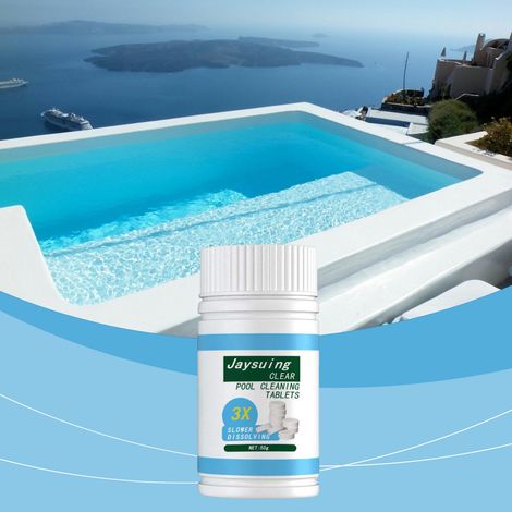 Brausetabletten für Schwimmbäder, sofort auflösende Brause-Chlortabletten, Chlortabletten zur Reinigung von Schwimmbädern und Wasseraufbereitungstabletten – 50 g -- BIEMMEDUE (1/5)
