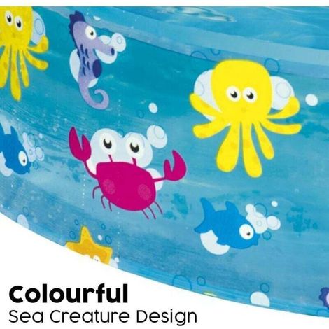 Piscine Gonflable Ronde pour Enfants - 122 cm de Diamètre x 25 cm de Hauteur - Idéale pour le Jardin ou la Terrasse (1/3)
