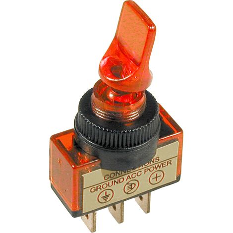 INTERRUTTORE ILLUMINATO ASW-14D ROSSO 20A 12VDC