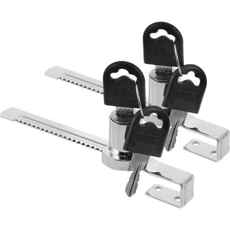 Serrure pour porte vitrée avec clé en fer, lot de 2 (1/5)