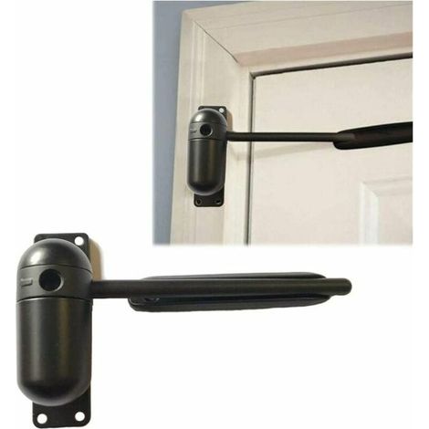 Ferme-porte, Mini Gate et écran Ferme-porte, Surface Mounted Automatique Réglable à Ressort De Fermeture De Porte (black) (1/5)