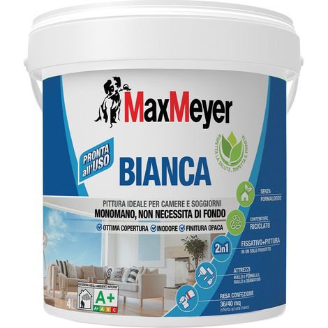MAX IDROPITTURA LAVABILE BIANCA  4 L