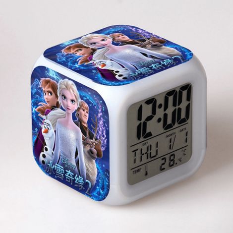 Réveil Numérique Enfant - Affichage LED 7 Couleurs - Fonction Thermomètre et Veilleuse - Alimentation Piles AAA - 1 Pièce (1/5)