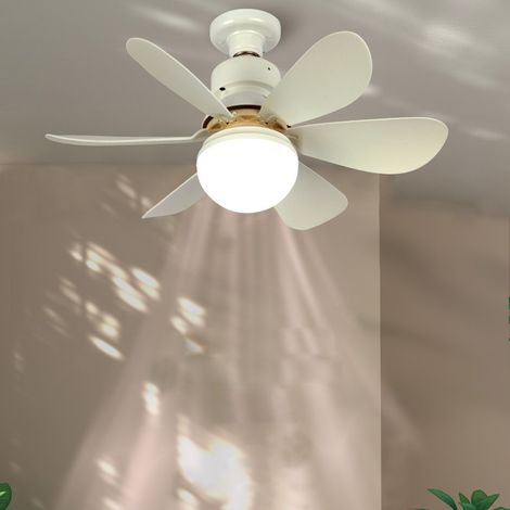 Leichter Deckenventilator für den Heimgebrauch, Mini-Lampe mit Fernbedienung, einstellbare Farbtemperatur, variable Intensität, 3 Lüftergeschwindigkeiten, 1H/2H/4H Timer. (1/5)