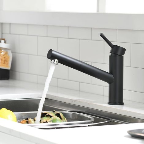 Robinet Cuisine 2 en 1 avec Douchette et Bec Mobile Mitigeur Évier Nickel Brossé Bec Rotatif 360° Pulvérisateur Détachable et Télescopique (1/5)