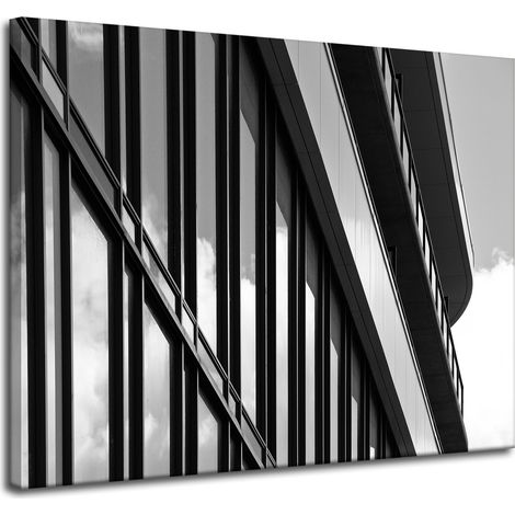 Leinwanddruck Schwarz-Weiß-Bauwesen 100x80