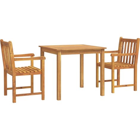 Maison Exclusive - Set da Pranzo per Giardino 3 pz in Legno Massello di Acacia