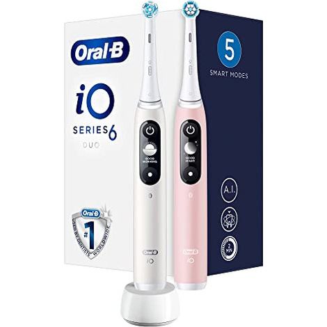 Oral-B - Brosse à dents électrique iO Series 6 Duo, blanc/rose 4210201381877