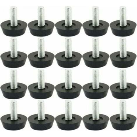 20 Stück M6 x 20 mm verstellbare Möbelfüße, verstellbare Füße, Möbelbeine, Tischbeine, Stuhlgestelle, Bodenschoner, Schrauben, Gleiter
