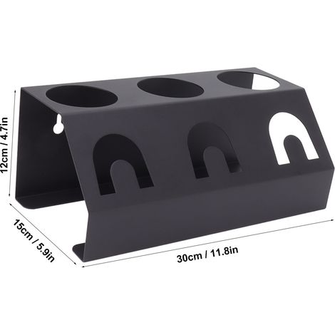 Ortviai Support pour Bouteilles Sodastream – Porte-bouteilles en fer noir avec tapis en silicone antidérapant, 3 emplacements (1/4)