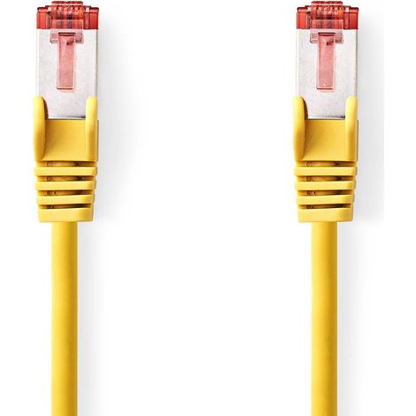 Modèle du produit : Câble réseau CAT6 RJ45 Male RJ45 Male S/FTP 1.50 m Rond LSZH Jaune Label