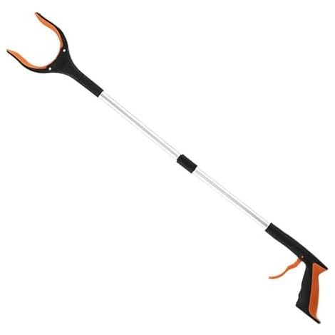 Pince de préhension – 83 x 10 cm en d'aluminium et silicone pliable Aide à la prise main magnétique antidérapante mobilité pour personnes âgées, handicapées, maison, extérieur Orange - (1/5)