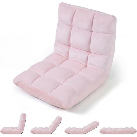 COSTWAY Sedia Cuscino Pavimento Terra Imbottita Spugna Schiuma Schienale Regolabile Pieghevole Reclinabile Supporto Velluto Soggiono Salotto Camera Letto Inte (1/5)