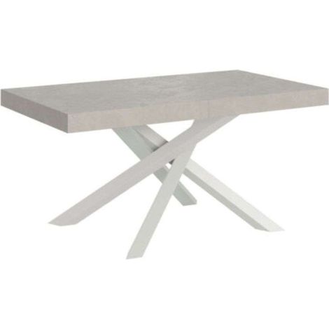Tavolo allungabile 160/264x90 cm Volantis cashmere gambe bianche