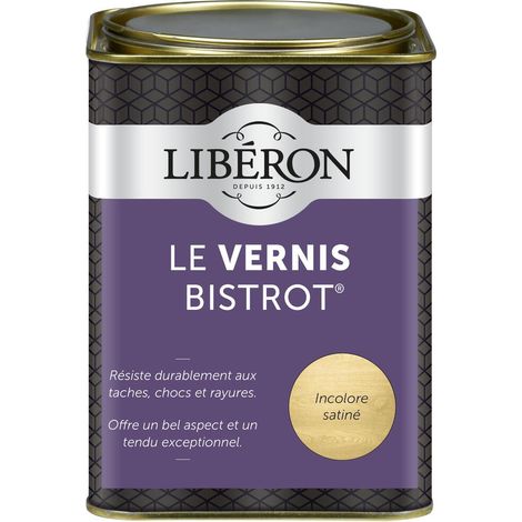 Vernis bistrot® pour meubles et objets LIBERON Incolore satin 1L