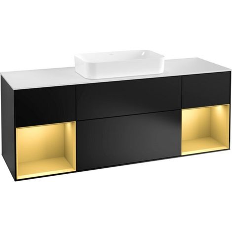 V&B Waschtischunterschrank Wandbeleuchtung Finion 160cm, Pl w m, Reg gol m Lac, bla m Lac (1/2)