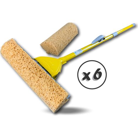 Balai épongeur avec recharge Essorage par levier 280 mm - Quantité x 6 - Balai épongeur complet