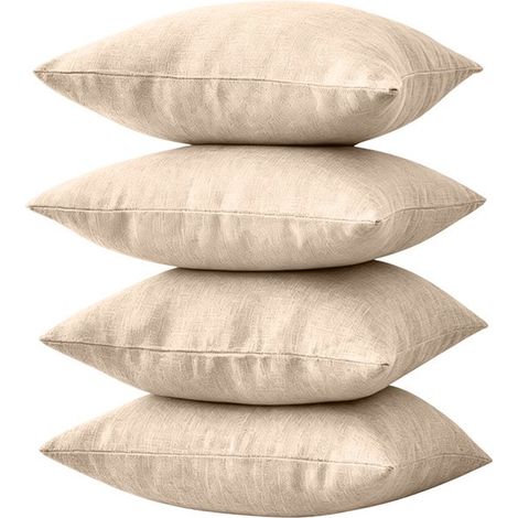 Set di 4 fodere per cuscini in lino,arredamento moderno,design semplice e neutro,adatte per camera da letto,6060 cm (1/5)
