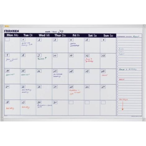 Franken VO-7 Calendrier mensuel blanc Magnétique 98 cm x 96 cm (1/3)