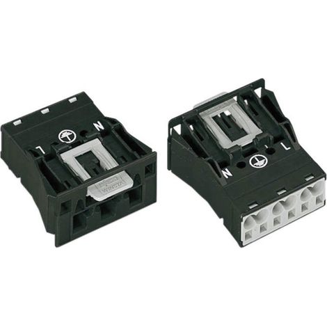 WAGO 770-713 Netz-Steckverbinder WINSTA MIDI Stecker, gerade Gesamtpolzahl: 2 + PE 25 A Schwarz 1 St (1/2)