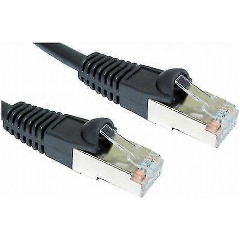 Câble Ethernet Cat5e. blindé et anti-accrochage. câble réseau CAT 5 RJ45. câble réseau Internet. Gigabit FTP. câble Internet coloré (1 m. noir) (1/2)
