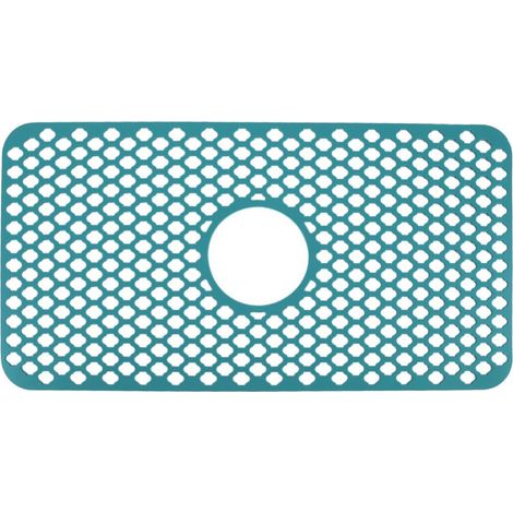 Tapis isolant creux pour évier de cuisine, antidérapant, multifonctionnel, en silicone, grande taille, couleur verte. (1/5)