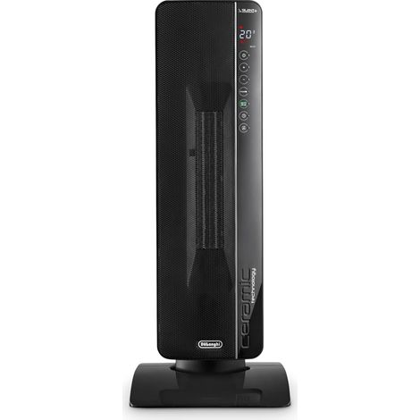 De'Longhi TCH8993ER.BC Termoventilatore a Torre, Tecnologia Ceramica, Silenzioso, 3 Livelli di Potenza, Ventilazione Estiva, TIMER 24H, Funzione Eco-Plus, Luce, Anti - Ribaltamento, Leggero, Nero