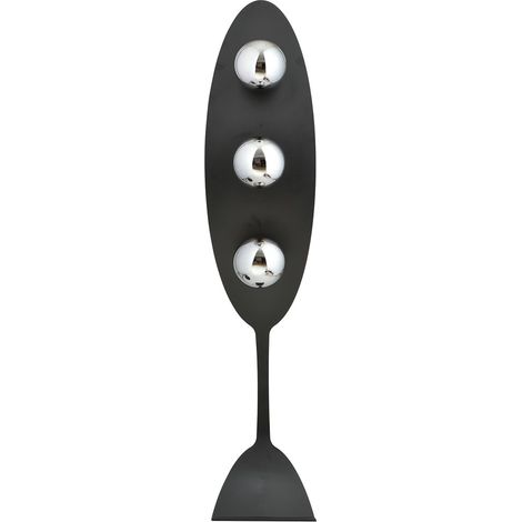Lampadaire AURA noir/gris 3xE14 H140 verre opale Emibig (1/5)