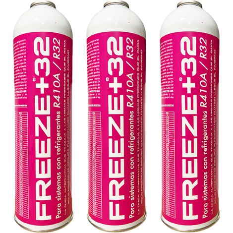 Pack 3 FREEZE +32 350g  Sustituto Ecológico R410A R32  Gas Orgánico de Alta Eficiencia y Bajo Consumo Eléctrico