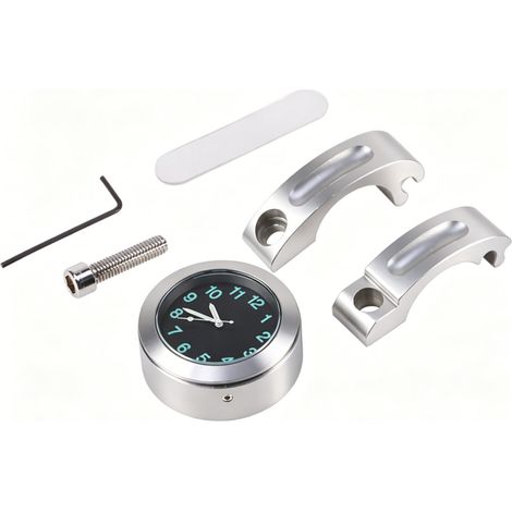 Horloge guidon moto, étanche, support lumineux nuit pour cyclisme, argent (1/5)