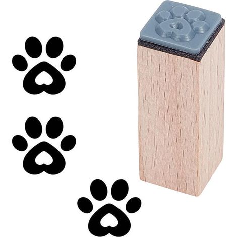 patte imprimée tampon en caoutchouc bois 1.5x1.5x4.2cm petit Mini tampon patte de chien avec tampons en caoutchouc pour Scrapbooking carte fabrication planificateur carte d’artisanat DIY (1/5)