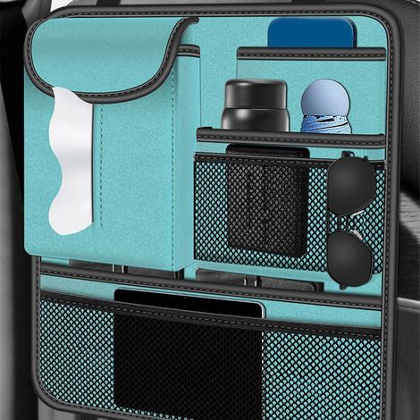 Multifunktionaler Auto-Rücksitz-Organizer, Hängetasche für Handy, Geldbörse, Brille, Taschentuchbox – Blau (1/5)