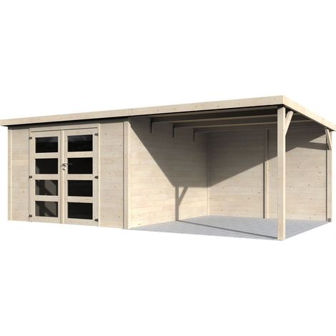 Casa Tettoia Block House 580x300 Legno 28 mm Giardino Parcheggio Auto Moto Bici (1/4)