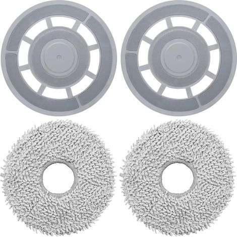 Wischtücher mit Ersatzhalterung Zubehör für Roborock Qrevo Roboter Staubsauger Wischplatten Ersatzteile, Wischpad Bodenreinigung (1/4)