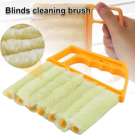 Brush Nettoyant Pour Stores - 13,5 x 16 cm - Microfibre Lavable - Poignée Ergonomique PP + Fibre - Pour Stores Vénitiens, Stores Verticaux, Climatiseurs, Auvents - 4 Pièces (1/4)